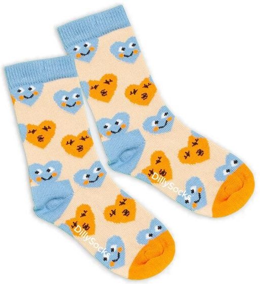 Thumbnail - DillySocks Kindersocken Lil Smiling Hearts aus Biobaumwoll-Mix