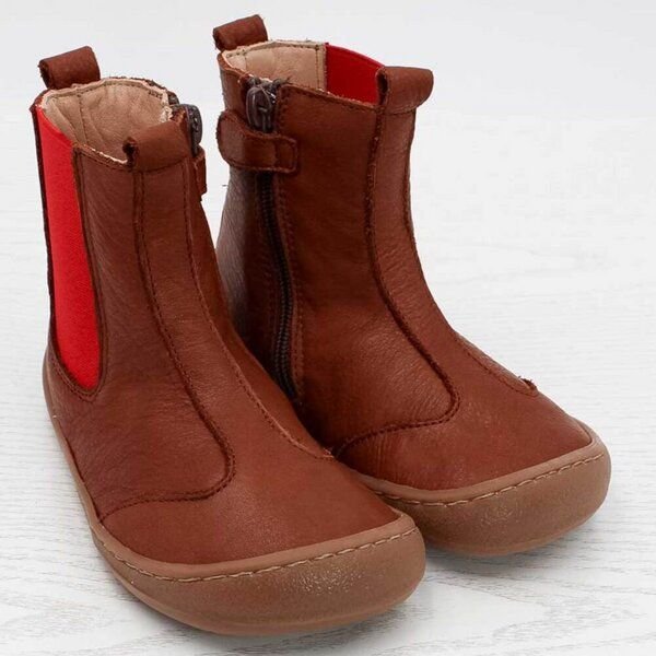 Pololo Barfuß-Chelseaboot aus pflanzlich gegerbtem Leder, unisex, Gr. 24-34