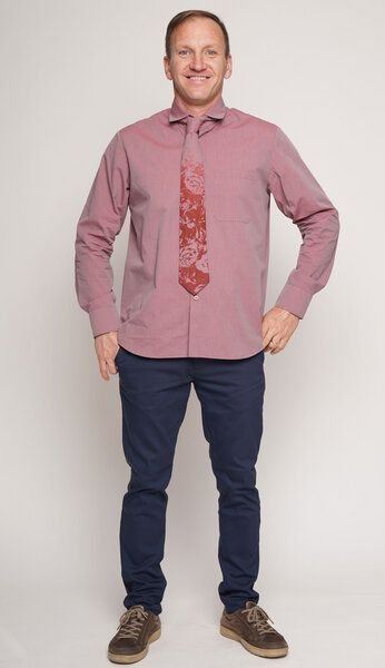 Thumbnail - Peaces.bio - handbedruckte Biomode Peaces Bio-Herrenhemd - Made in Austria