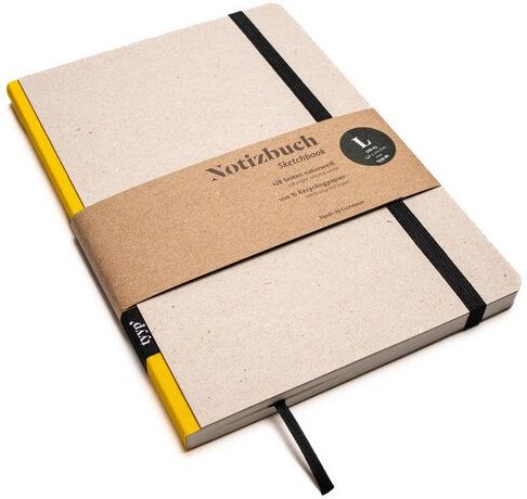 tyyp Nachhaltiges Design-Notizbuch A5 aus 100 % Recyclingpapier „Klassik - Öko Recyclingkarton Grau“