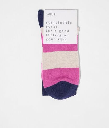 Thumbnail - LANIUS Socken mit Blockstreifen (GOTS)