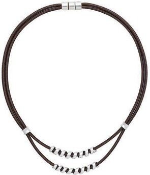 Kork-Deko Dunkle Kork-Halskette mit silbernem Anhänger