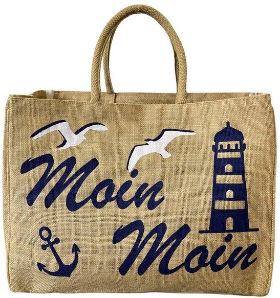 Domelo große Jute Einkaufskorb, Vegane Einkaufstasche nachhaltige Handtasche/ Shopper