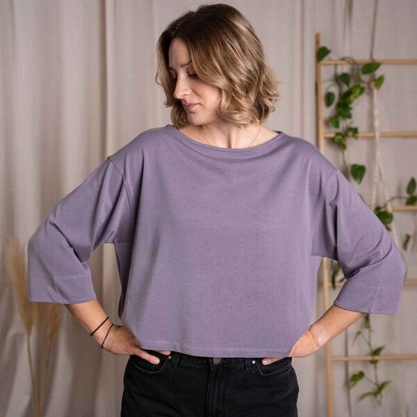 Vresh Clothing Vylda, 3/4 Crop-Top Locker aus Tencel-Mix