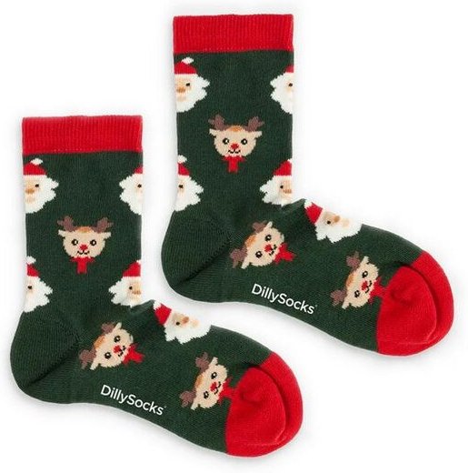 DillySocks Kindersocken Lil Rudolph in the Forest aus Biobaumwoll-Mix
