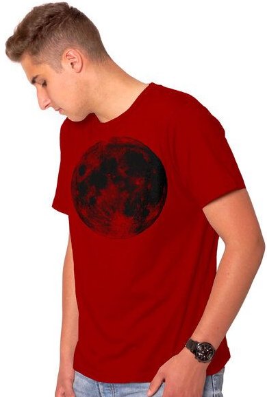 HANDGEDRUCKT "Supermond" Männer-T-Shirt
