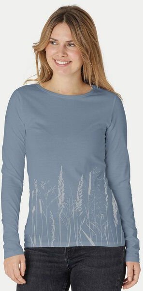 Peaces.bio - handbedruckte Biomode Bio-Damen-Langarmshirt Gräservielfalt