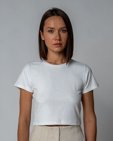 GORG Damen Geripptes Cropped T-Shirt aus Bio-Baumwolle & TENCEL Modal