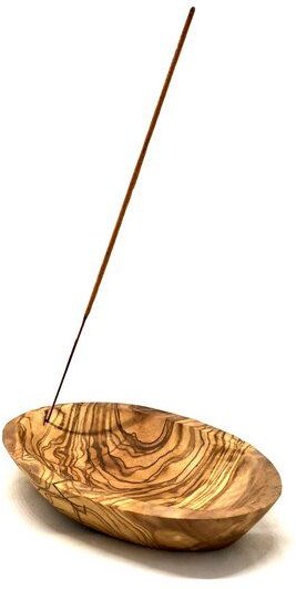 Olivenholz erleben Räucherschale oval glatt 16cm, rustikal 16 cm oder oval 25 cm aus Olivenholz