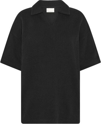 KnowledgeCotton Apparel Poloshirt mit Waffle-Struktur und Split-Kragen aus Bio-Baumwolle