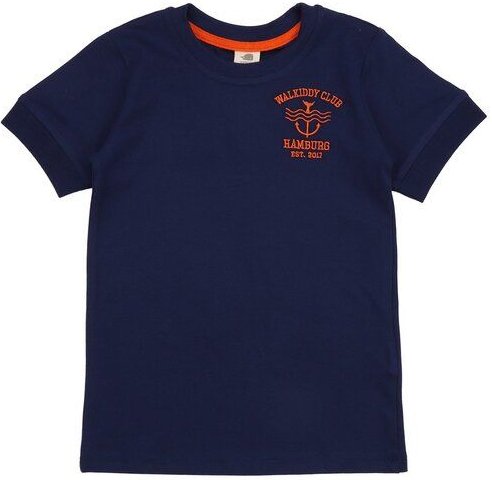 Thumbnail - Kleinkinder T-Shirt GOTS-zertifiziert aus Bio-Baumwolle dunkelblau „Blue Depths“ – Walkiddy