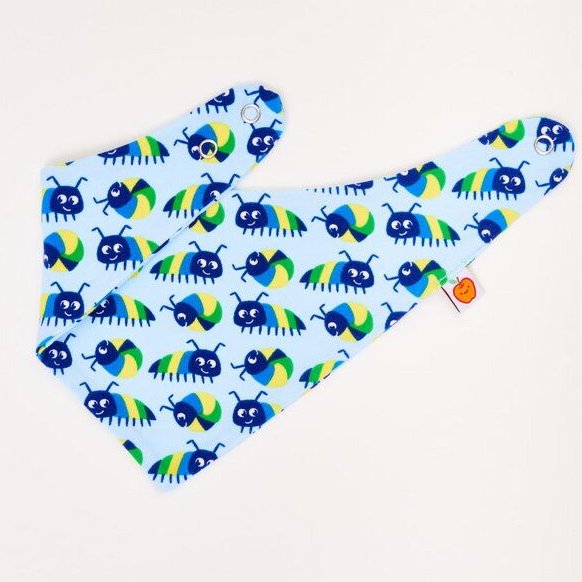 Cheeky Apple Lätzchen aus Bio-Baumwolle "Little Munkelus" Hellblau/Petrol