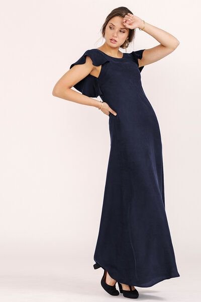 l'amour est bleu Langes Abendkleid aus Ecovero Viskose