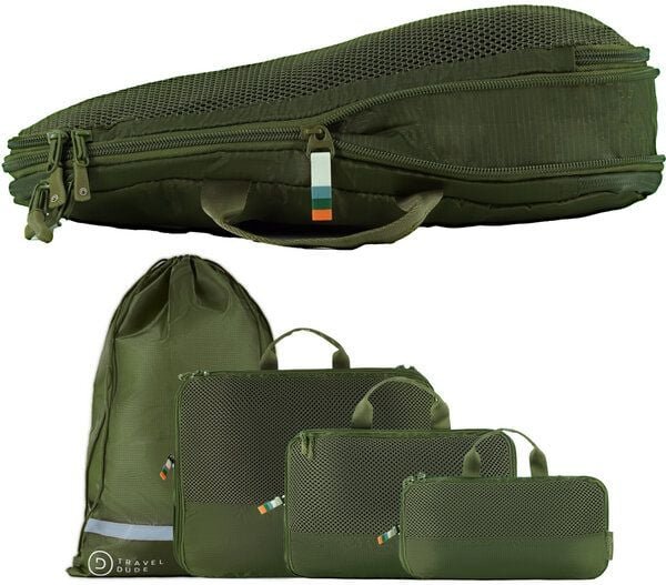TRAVEL DUDE Packing Cubes mit Kompression aus recycelten Plastikflaschen