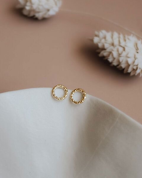 lille mus Ohrstecker 'Glitzer' 925 Silber / vergoldet