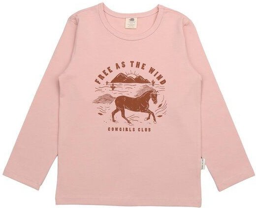 Kinder Langarmshirt GOTS zertifiziert, Bio-Baumwolle, rosa, „Wind’s Path“, Hirschmotiv, weich – Walkiddy