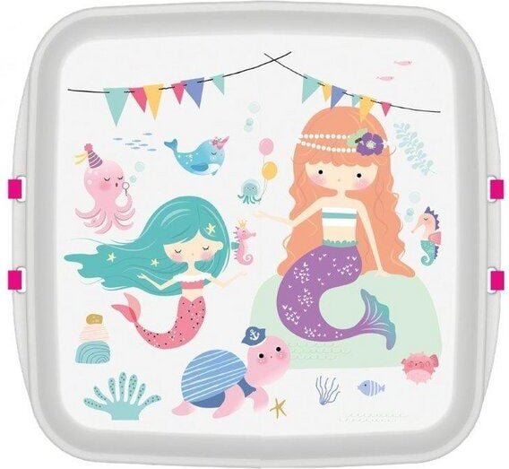 Biodora Kleine Lunchbox mit Druck Meerjungfrau 11 x 11 x 5 cm