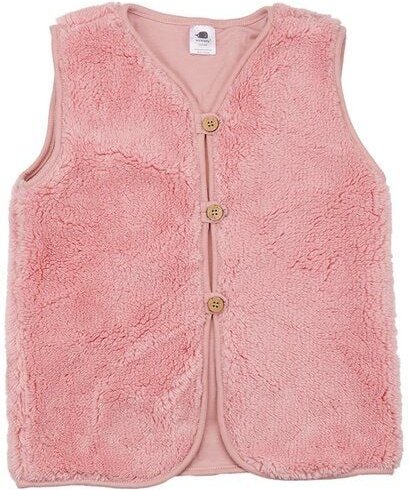 Kinder Fleeceweste GOTS-zertifiziert rosa aus Bio-Baumwolle – kuschelige Weste von Walkiddy