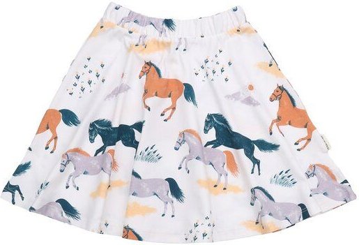 Kleinkinder Rock mit Pferdeprint in Pastellfarben aus Bio-Baumwolle – Walkiddy
