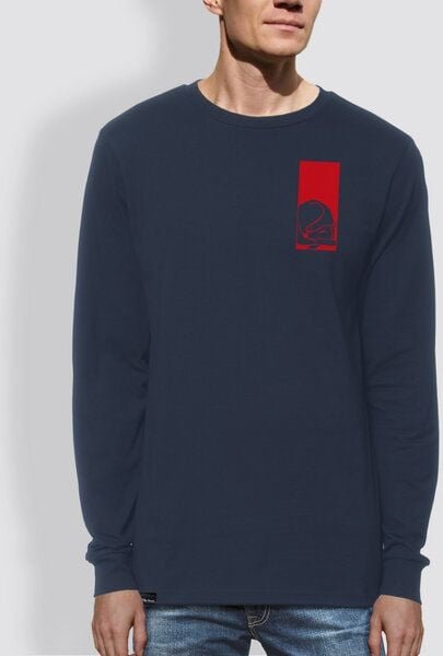 Thumbnail - little kiwi Herren Longsleeve, "Schlafender Fuchs", Navy