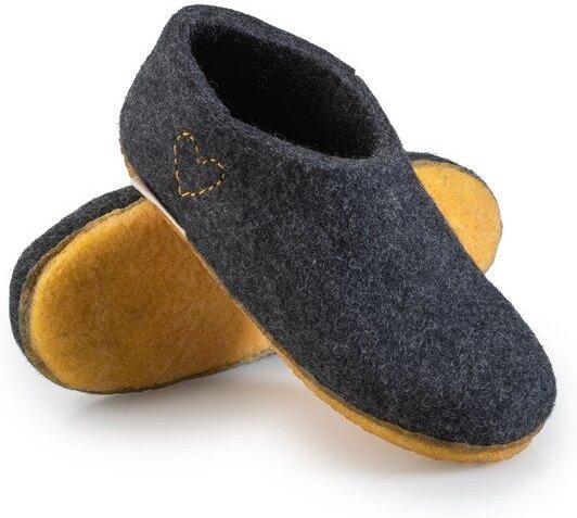 naturling Filz Herren Hausschuhe - Boots mit Kautschuksohle