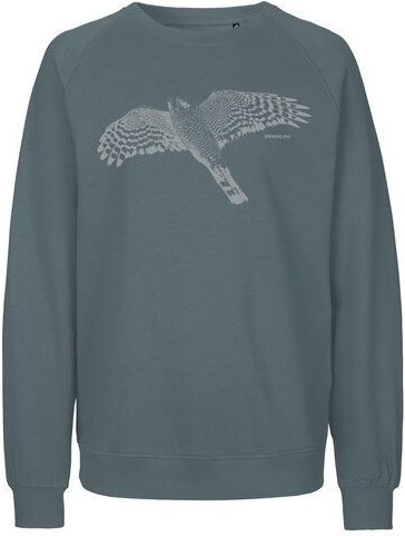 Peaces.bio - handbedruckte Biomode Bio Damen-Sweatshirt Loose Fit Sperber