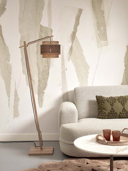 GOOD&MOJO Stehlampe Bhutan S Schwarz/25x20 Schwarz/Natur.