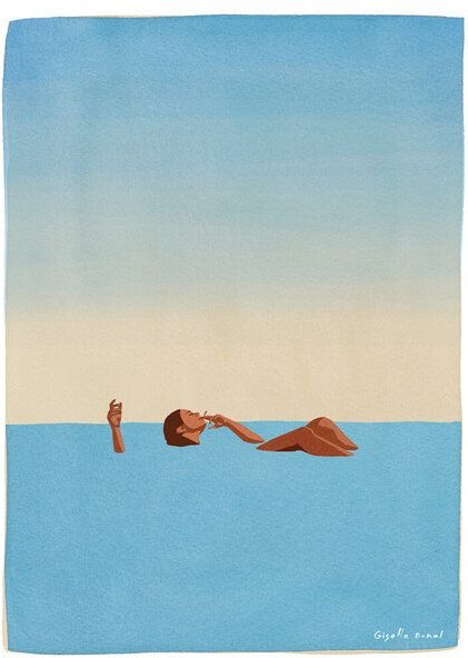 Photocircle Wandbild / Poster / Leinwand - Floating in the Sea