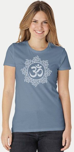 Peaces.bio - handbedruckte Biomode Bio-Damen-T-Shirt "Classic Om"