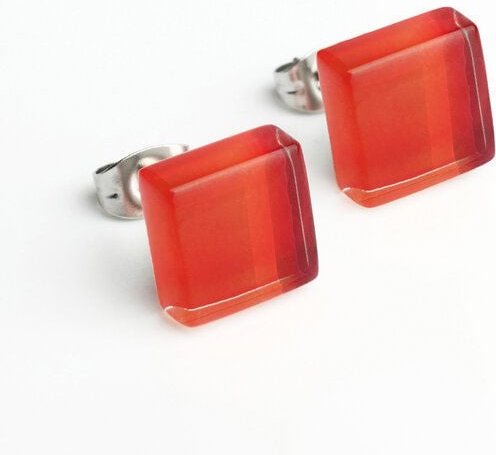 ALEXASCHA Minimalistische Ohrstecker, klein, aus Glas | PUREFORM