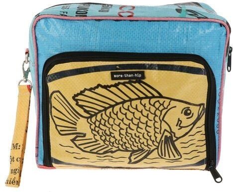 MoreThanHip XL Kulturtasche (6,5 Liter) aus recycelten Fischfutterbeuteln - Lexi