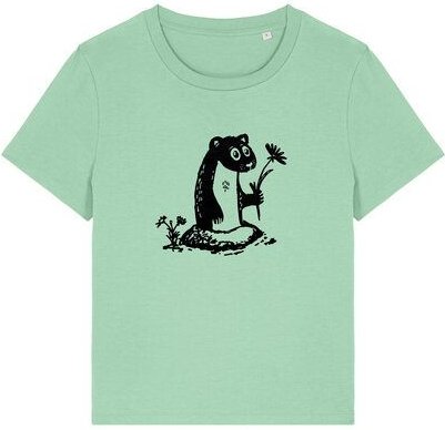 päfjes Erdmännchen mit Blume - Fair Wear Frauen T-Shirt Bio