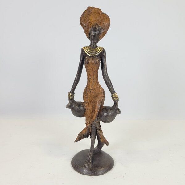 Moogoo Creative Africa Bronze-Skulptur "Frau mit zwei Amphoren" by Soré | verschiedene Farben und Größen