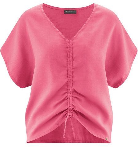 HempAge Geraffte Sommerbluse Hanf/Biobaumwolle