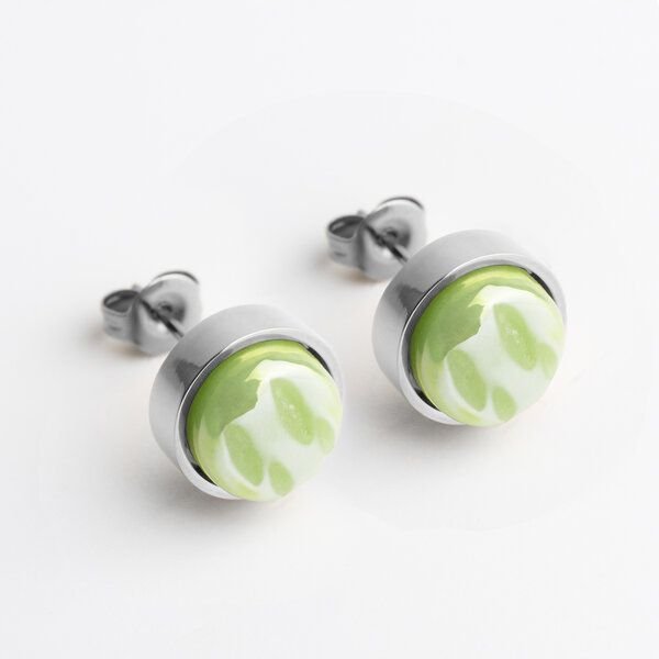 ALEXASCHA Edelstahl Ohrstecker mit Glasstein | Silber