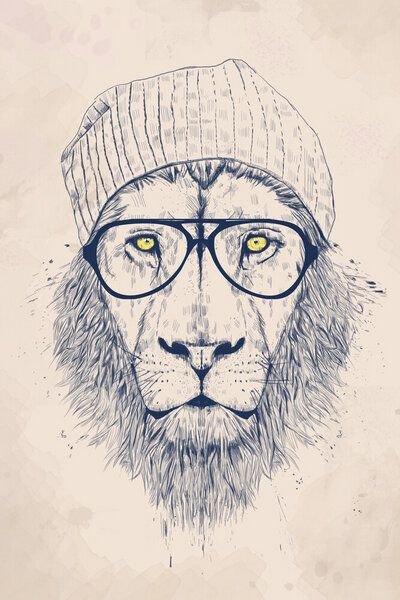 Photocircle Poster / Leinwandbild - Cool lion