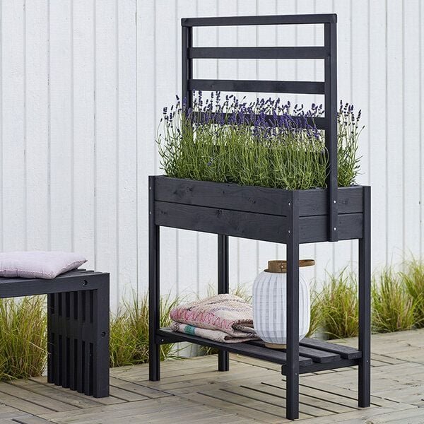 4betterdays Hochbeet mit Ablage aus massivem Kiefer- & Fichtenholz 88x37x79 cm