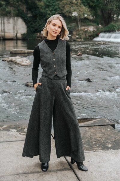 De IONESCU Die Damenhose „Palazzo“ aus 100 % Wolle