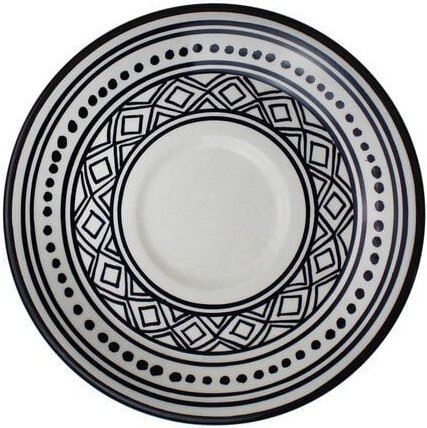 Mitienda Shop Teller Safari aus Keramik weiß/schwarz, Tunesien