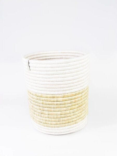 WomenCraft Katakuru Pflanz- & Aufbewahrungskorb - Braun/Gelb/Natur/Weiß