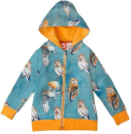 Curious Stories Hoodie Zipped für Kinder aus Bio-Baumwolle "Eule"