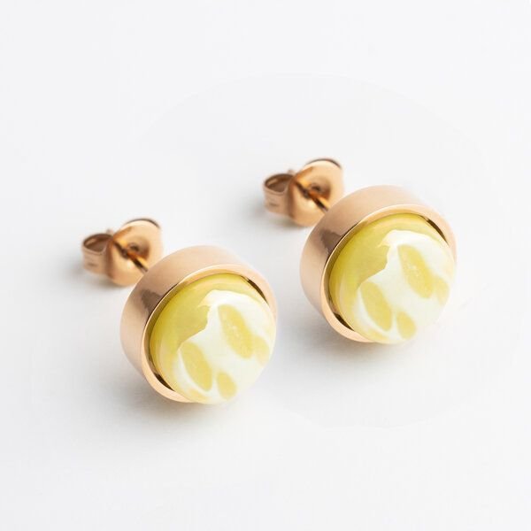 ALEXASCHA Edelstahl Ohrstecker mit Glasstein | Roségold