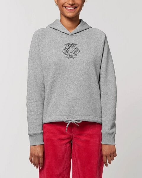 Human Family Kurzer Bio Damen Hoodie "Invent - Polygon"