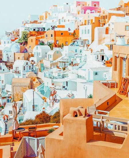 Photocircle Poster / Leinwandbild - Santorini Vacay