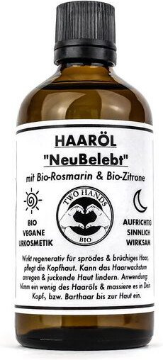 Two Hands BIO Haaröl "NeuBelebt" mit Bio-Rosmarin & Bio-Zitrone - Bartöl - Bio Vegan