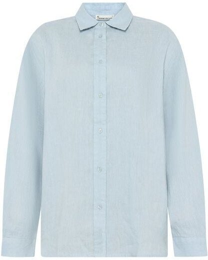 KnowledgeCotton Apparel Lockeres Leinenhemd mit langen Ärmeln - Bio-Leinen GOTS/Vegan