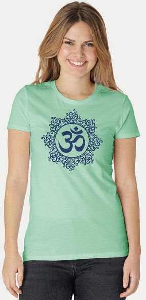 Peaces.bio - handbedruckte Biomode Bio-Damen-T-Shirt "Classic Om"