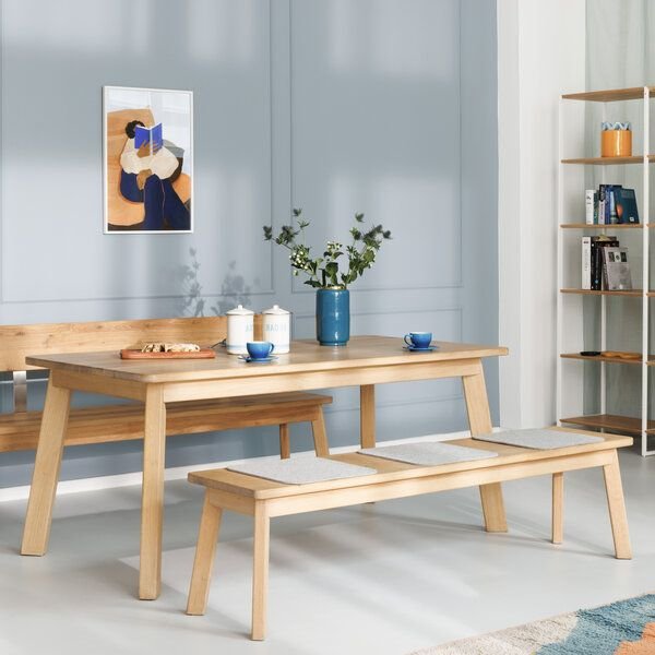 ekomia Sitzbank Form F aus hell geölter Eiche