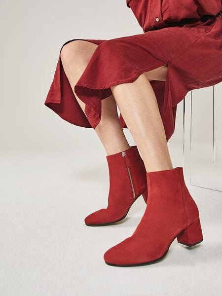 NINE TO FIVE #strand - Ankle Boot mit Blockabsatz aus Bioleder