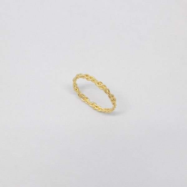 fejn jewelry Ring 'braided' geflochtener Ring aus Silber/vergoldet